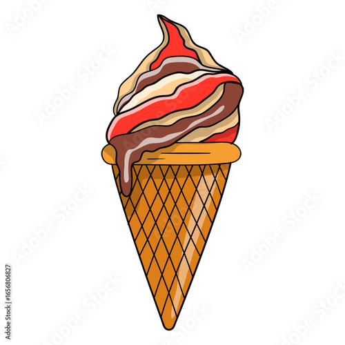 Cone ice cream cartoon