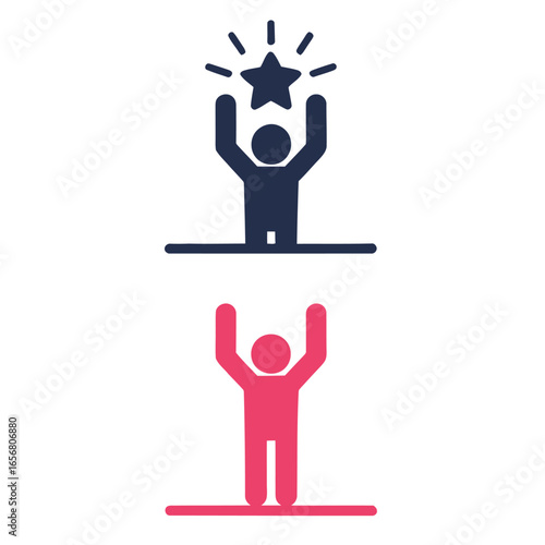 Person holding star achievement success winning