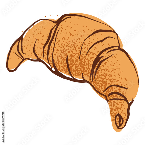 Croissant sesame hand drawn