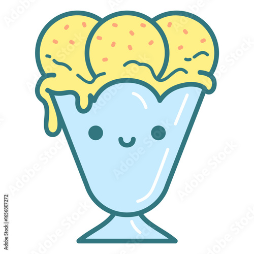 Cute ice cream cartoon
