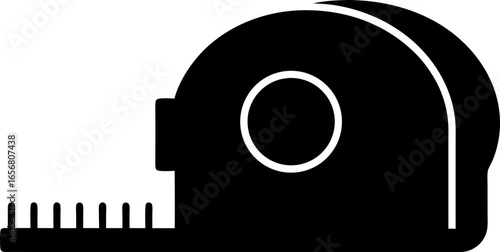 A Tape Measure Clean Silhouette Minimalist Icon