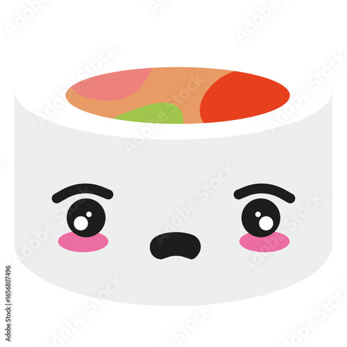 Disappointed kawaii face sushi roll