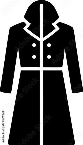 Classic Overcoat or Raincoat Apparel Icon