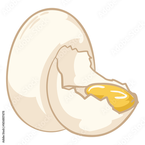 Egg shell with yolk