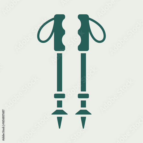 Trekking Stick trendy useful vector Illustration design handsome colorful background