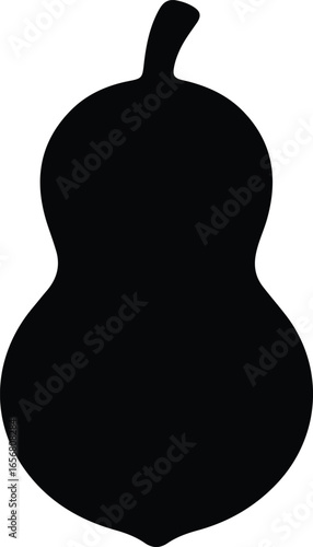 Vector Illustrator Calabash Gourd Simple Black Vegetable Silhouette