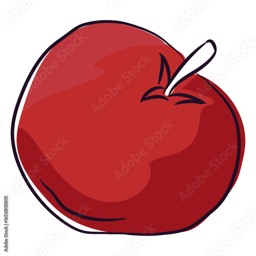 Hand drawn red tomato