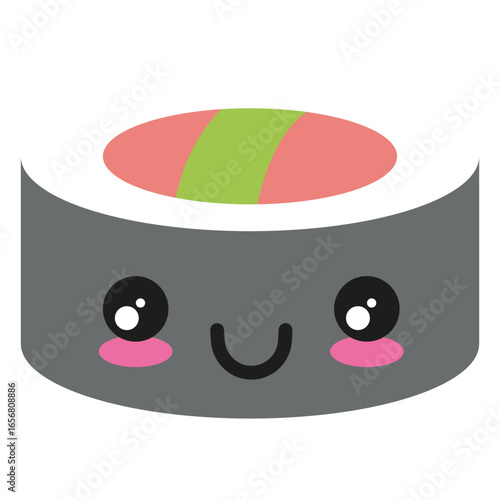 Happy kawaii face sushi icon