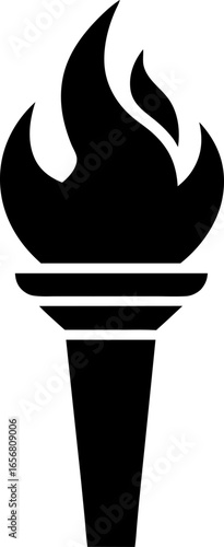 Ancient Torch Icon Silhouette Vector Illustration
