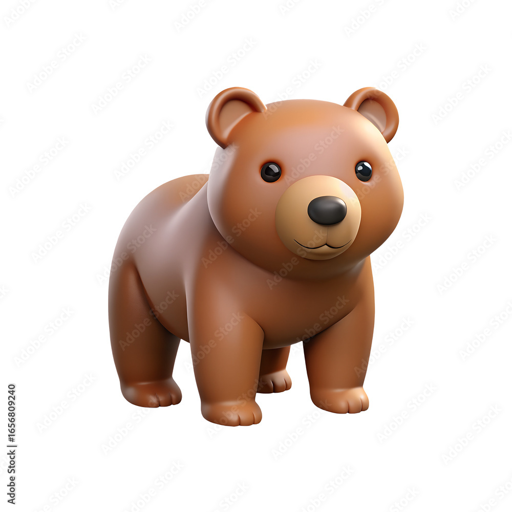 Naklejka premium Bear Animal 3D Transparent Background Image