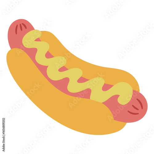 Hot dog with mustard design