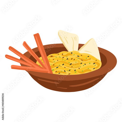 Hummus arabic food illustration