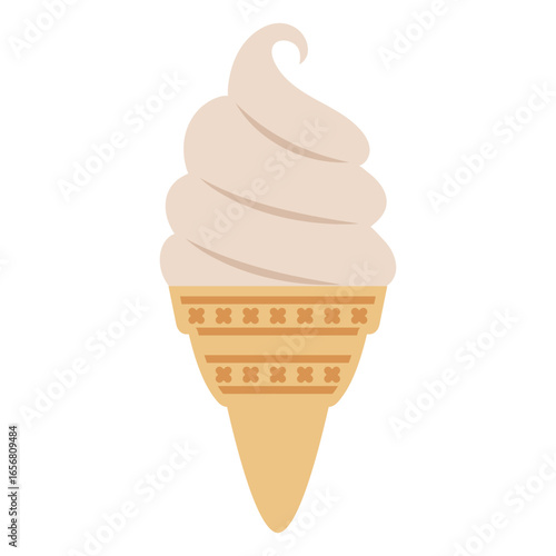 Ice cream cone in the shape of a swirl