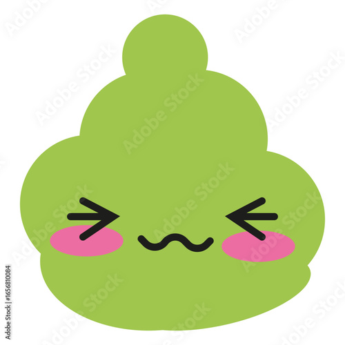 Kawaii face wasabi sauce icon