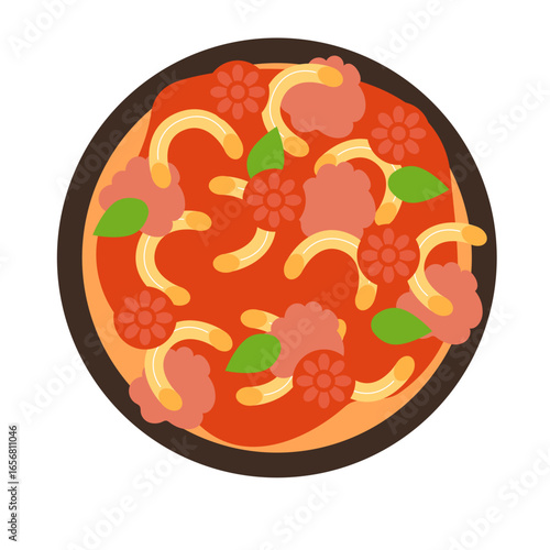 Pasta macaroni dish flat
