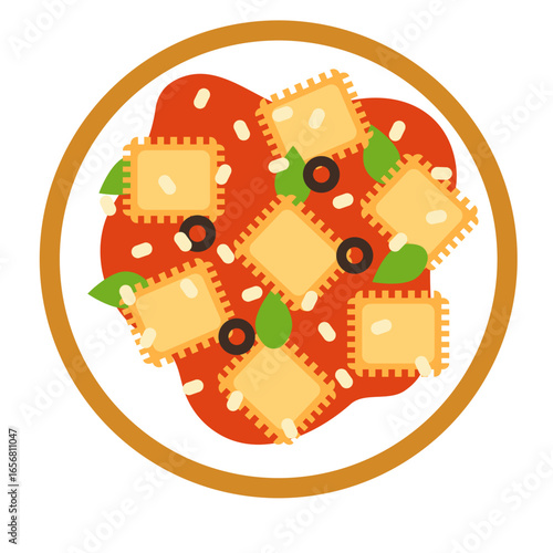 Pasta ravioli illustration