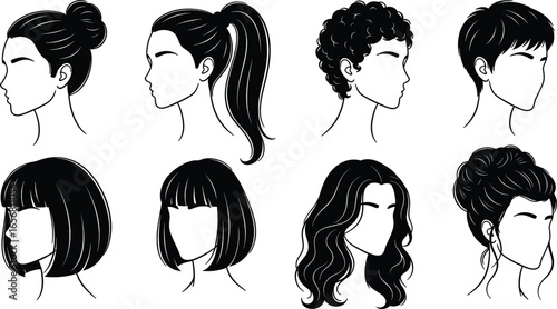 Girl or woman heir style silhouette