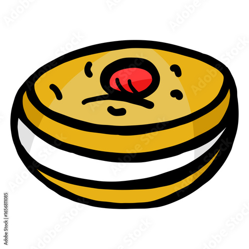 Pastry cake cherry flat stroke