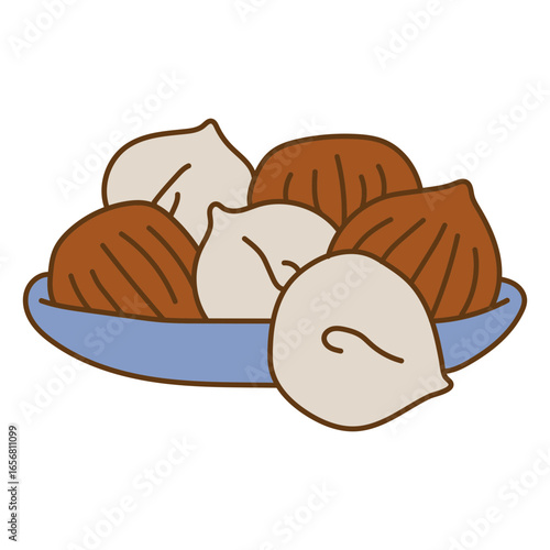 Pastry balls in bowl color storke