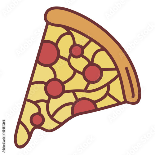 Pepperoni pizza food polygonal
