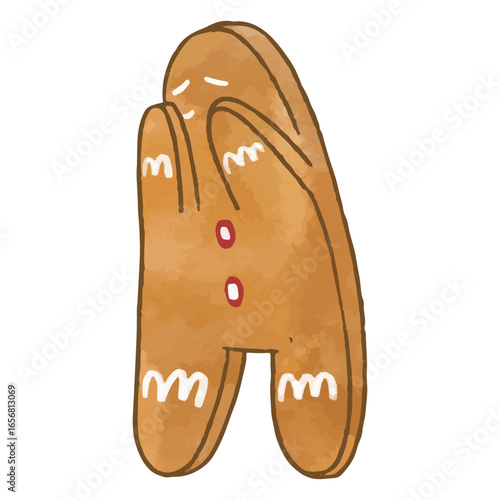 Sad Christmas gingerbread cookie character
