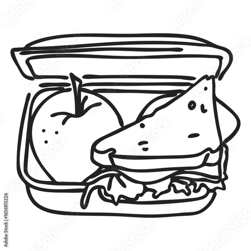 School lunch box doodle