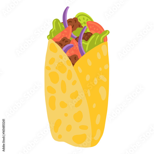 Shawarma arabic food illustration