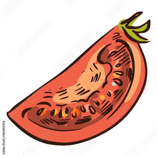 Sliced tomato illustration