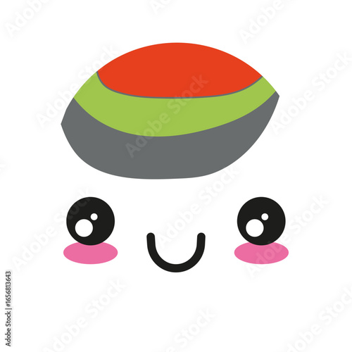Smile kawaii wasabi sushi roll