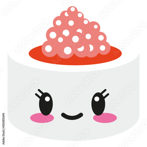 Smiley kawaii face sushi roll