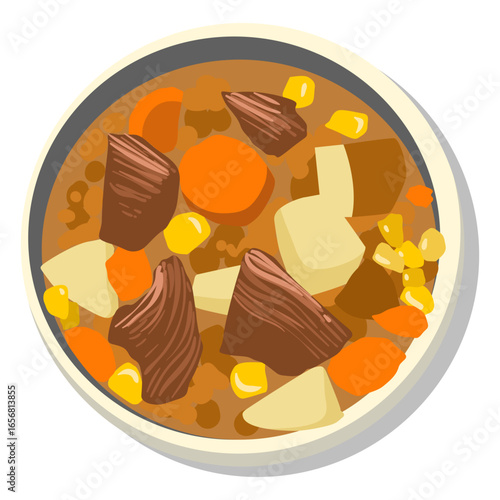Stew dish illustration