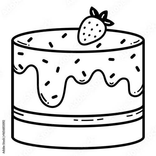 Strawberry cake stroke
