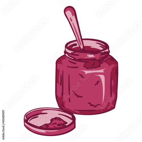 Strawberry jam food jar