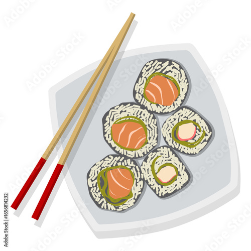 Sushi illustration japanese food