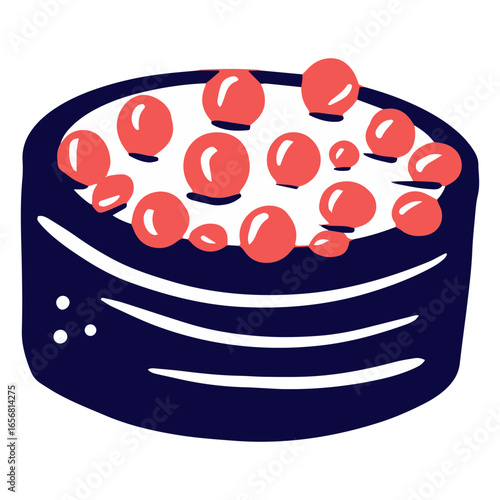 Sushi with caviar duotone
