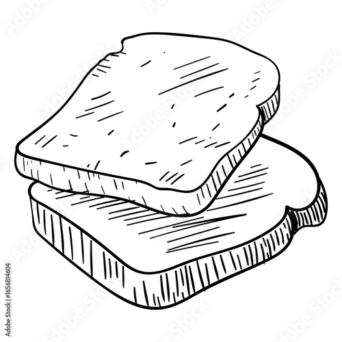 Toast bread hand drawn