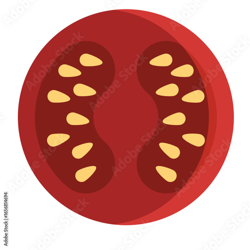 Tomato sliced flat