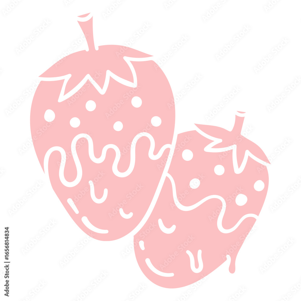 Fototapeta premium Two light pink strawberries