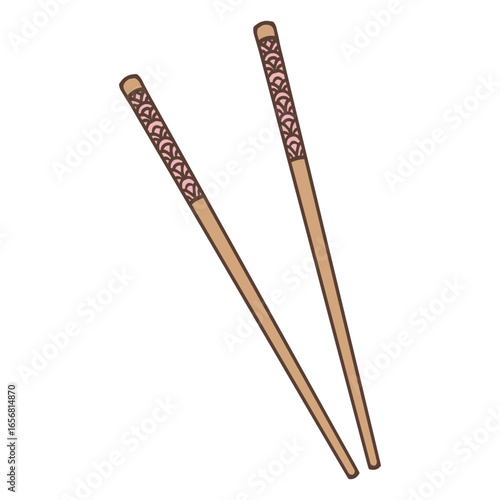 Two wooden chopsticks