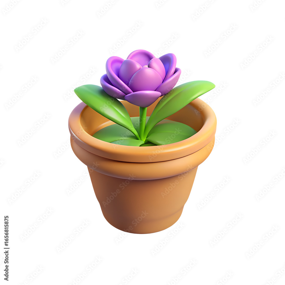Obraz premium Flower Pot 3D Transparent Background Image