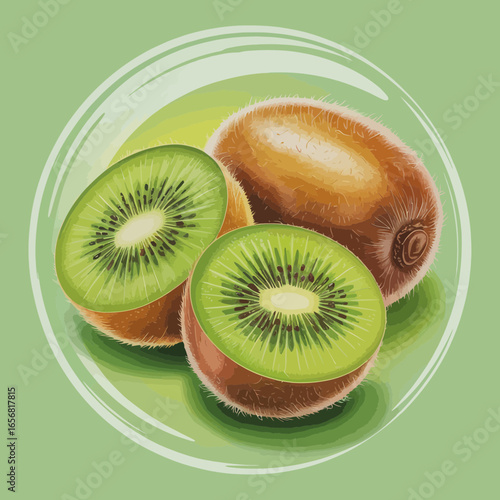 kiwi fruit on a plate