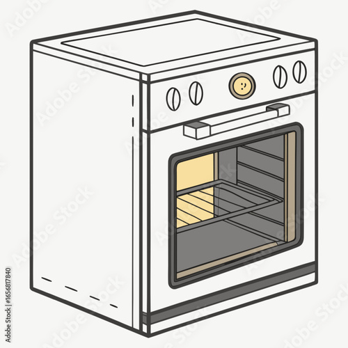 An isolated gas stove with steel burners for domestic cooking appliance