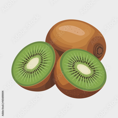 kiwi fruit on white background