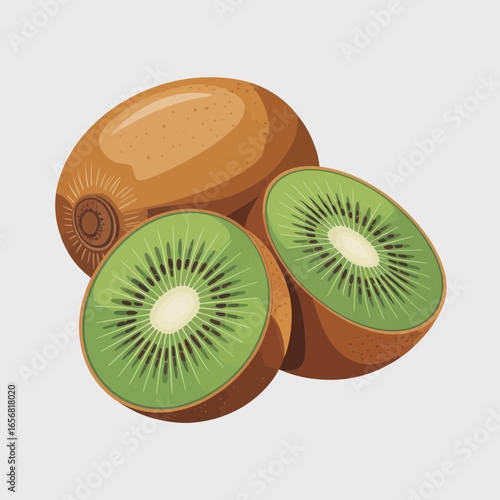 kiwi fruit on a white background