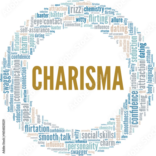 Charisma word cloud conceptual design isolated on white background.