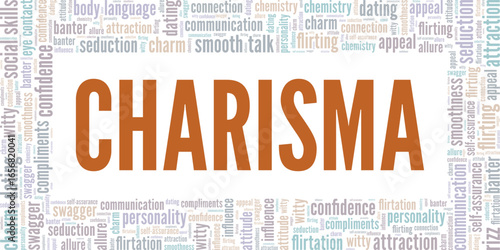 Charisma word cloud conceptual design isolated on white background.