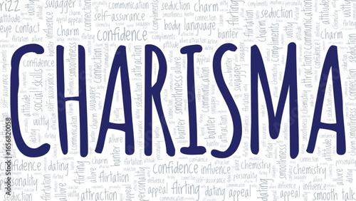 Charisma word cloud conceptual design isolated on white background.