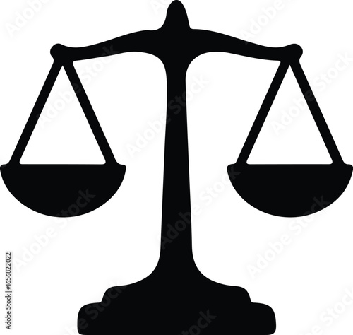 Vector Illustrator Scales of justice law legal symbol Silhouette