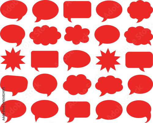 Red Speech Bubbles A Diverse Collection of Thought Shapes