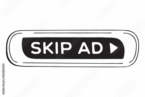 Rectangular button design for skipping an advertisement